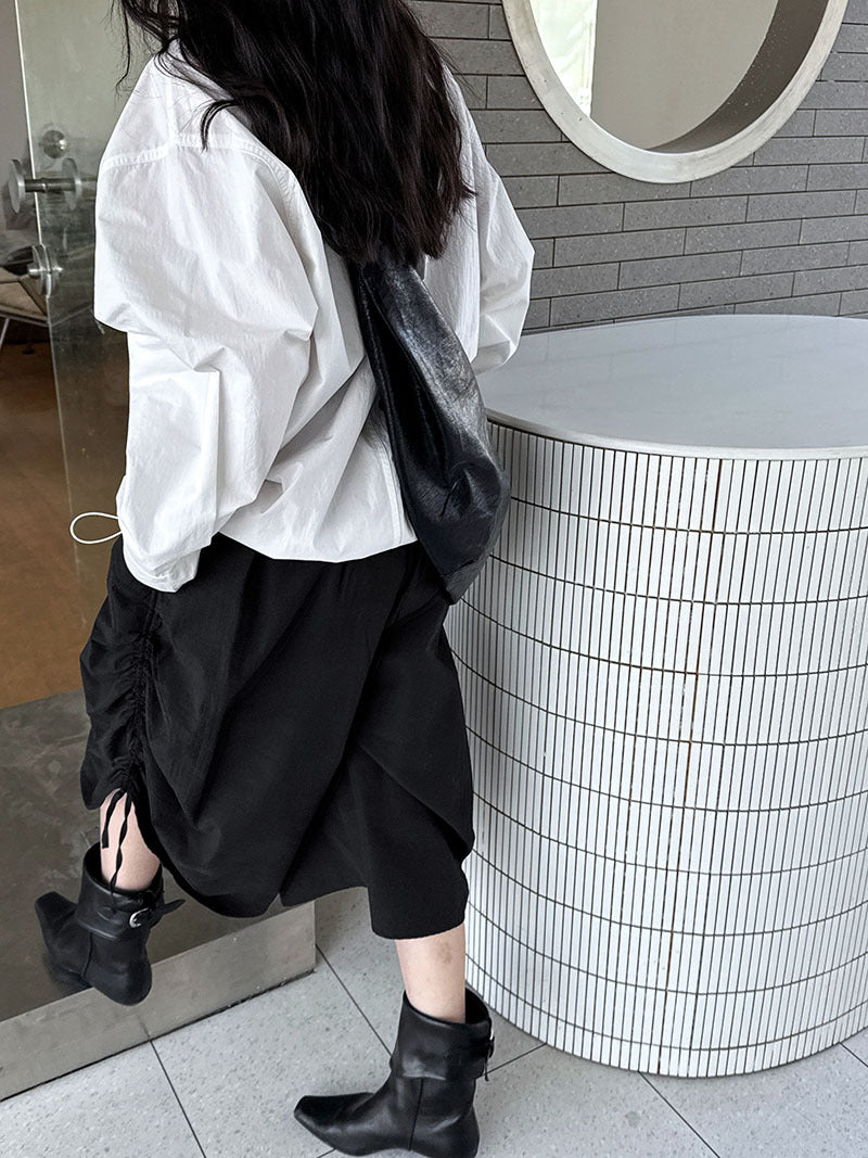 Elegant Double Pocket Polo Collar Casual Shirt Women Spring All Matching Bandage Dress Shirt
