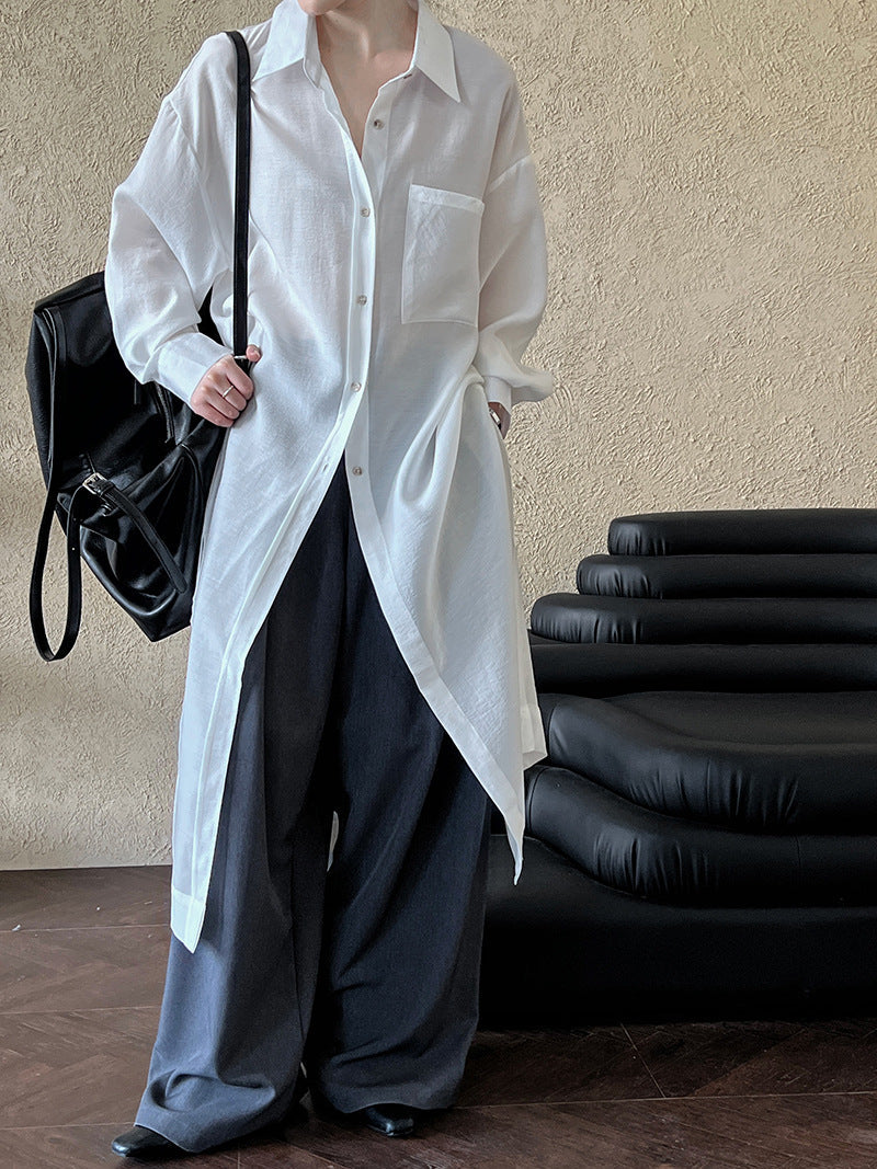 Draping Wide Leg Mopping Work Pant Women Autumn Loose Old Money Pleated Pants