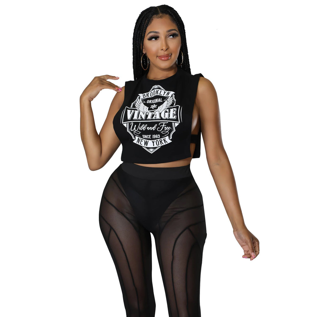 Summer Women Clothing Sexy Loose Printed Sleeveless Vest T shirt