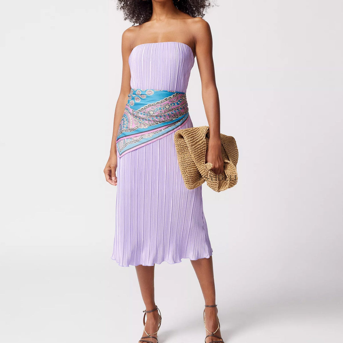 Solid Color Pleated Tube Top Backless Maxi Dress Summer Casual Loose Dress Women