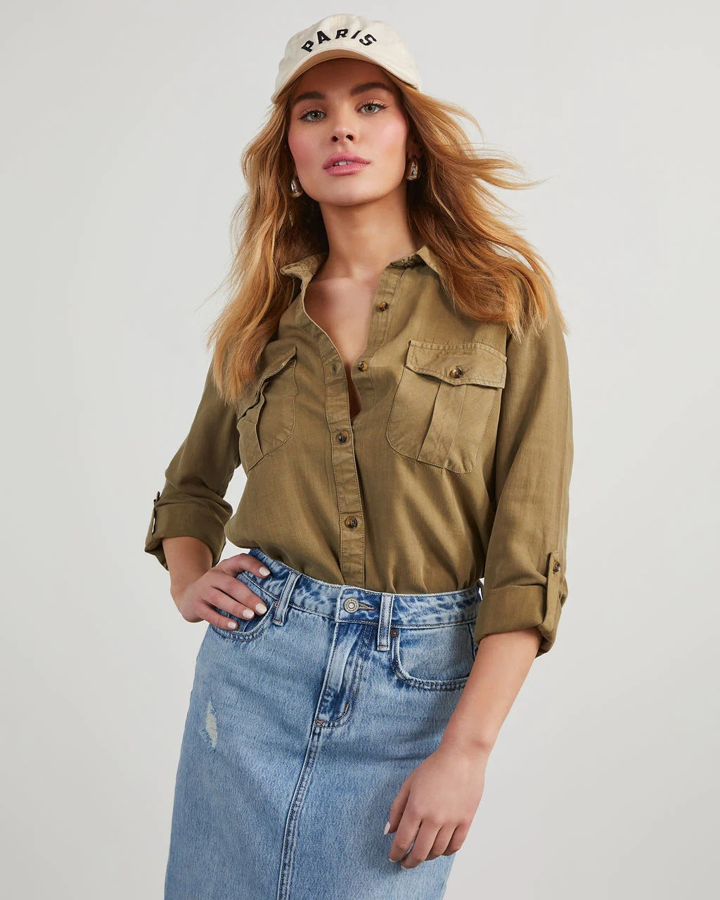 Denim Shirt Autumn Casual Collared Single Breasted Women Long Sleeve Denim