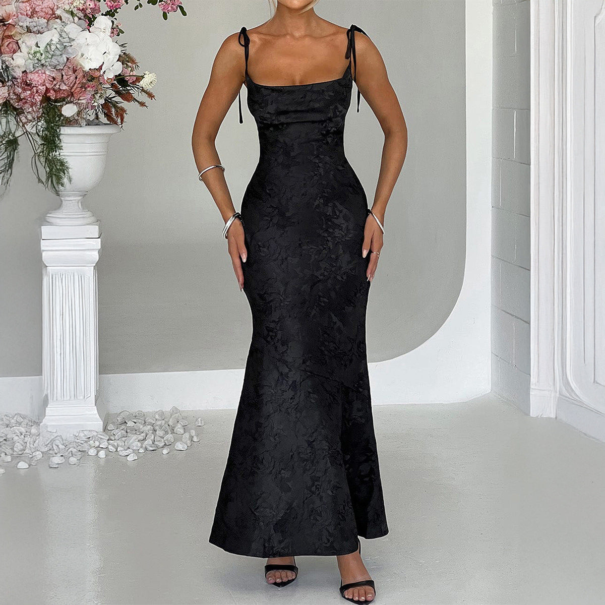 Elegant Evening Dress Hip Spaghetti Straps Dress Women Clothing Summer
