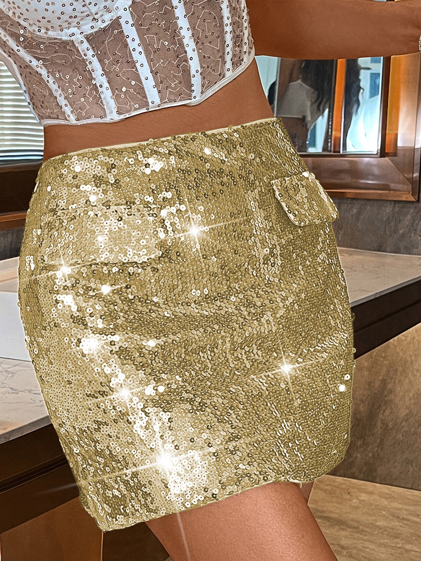 Sexy Sequined Skirt Nightclub Skirt Summer Women Clothing