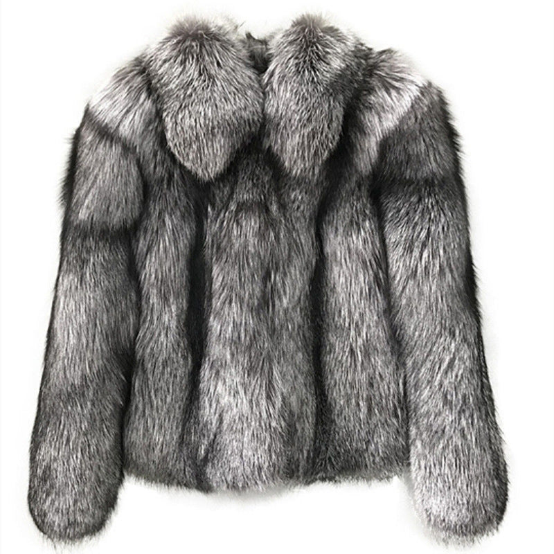 Women Fur Coat Short Faux Fur Whole Fur Coat Autumn Winter Casual Women Jacket