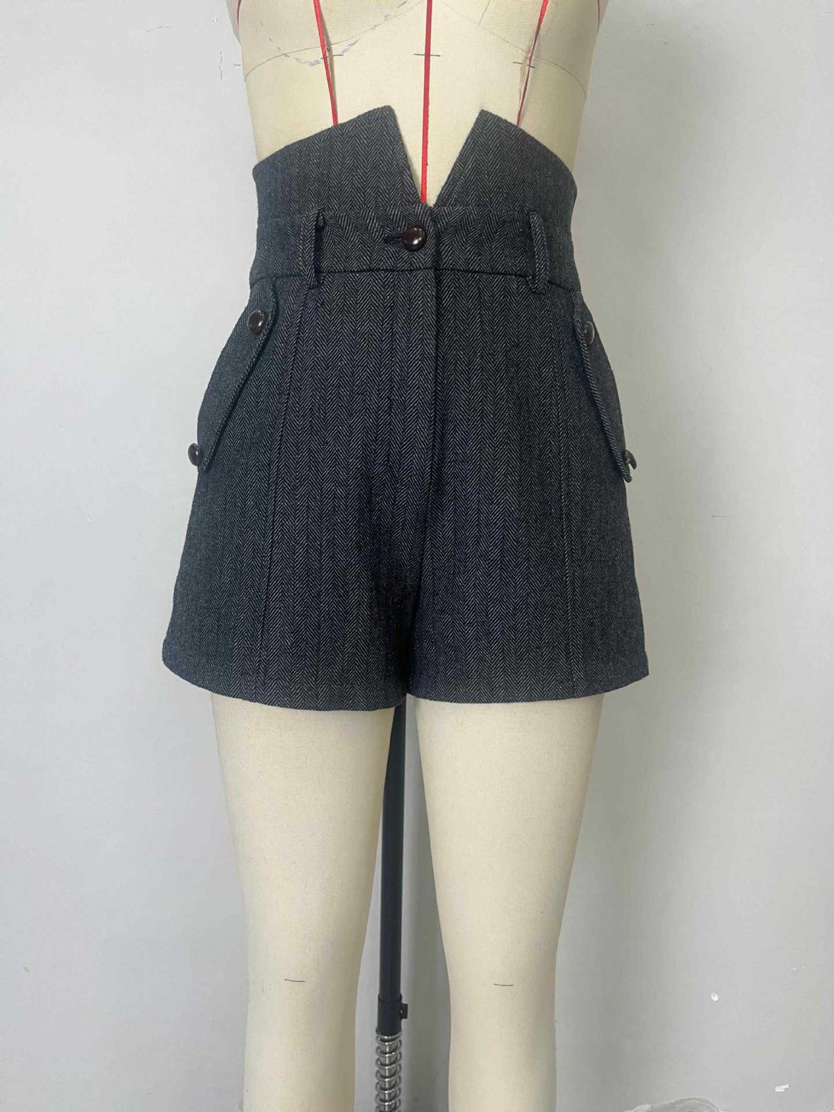 Autumn Winter Woolen Shorts Matching Women Slimming Casual Shorts Outer Wear