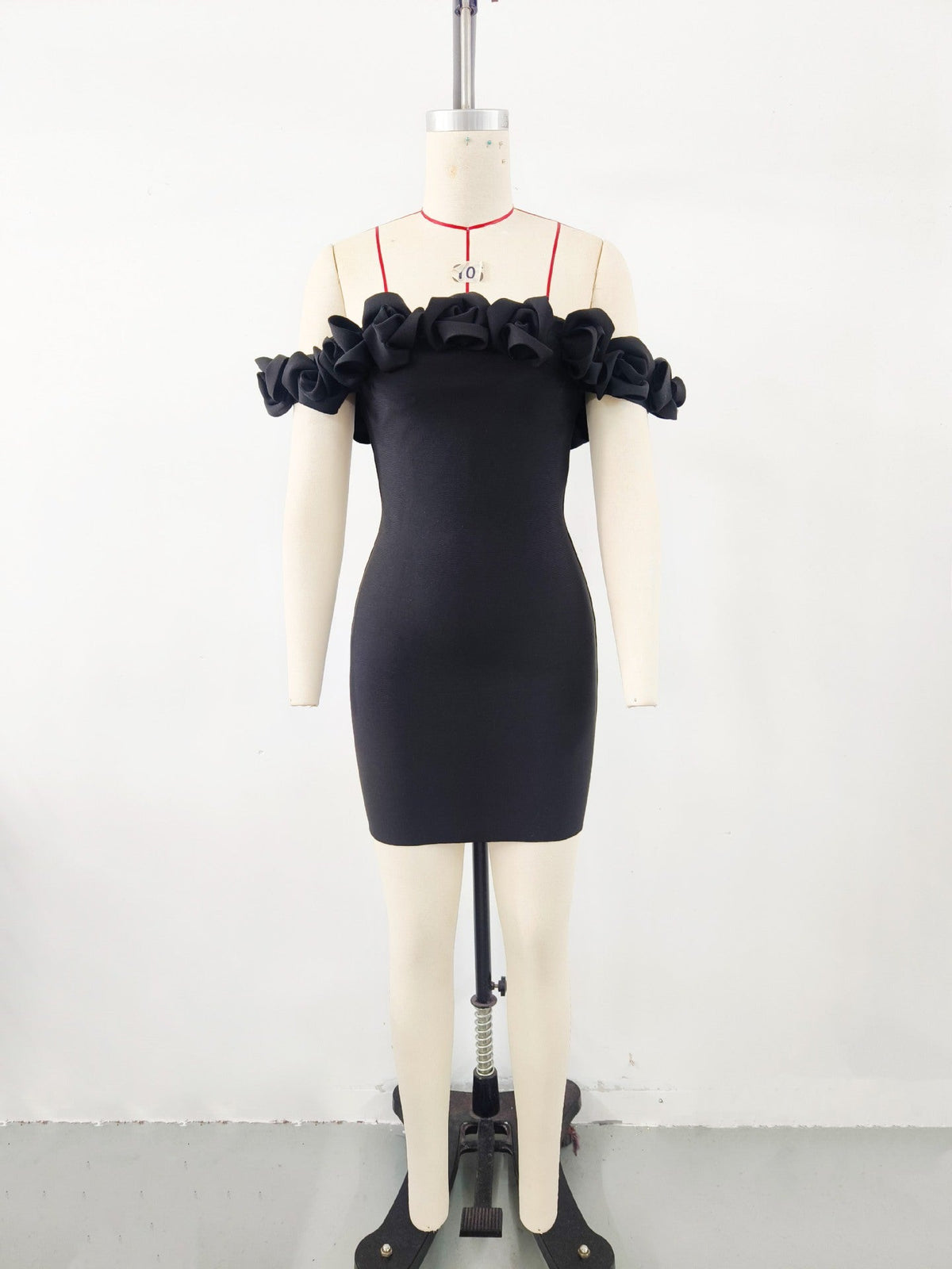 Women Clothing Advanced Sense Red Floral Bandage One Piece Dress