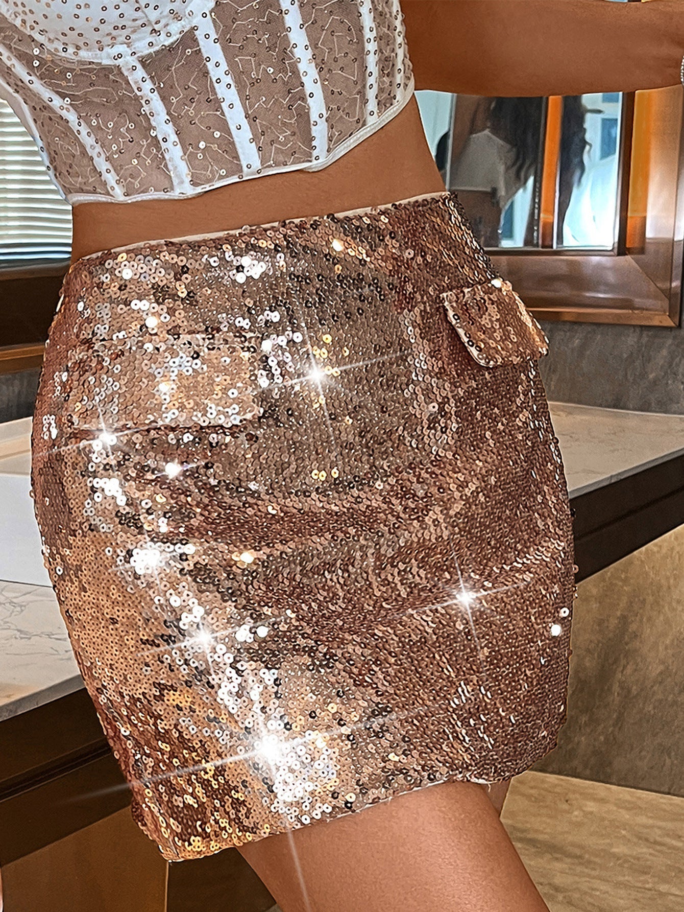 Sexy Sequined Skirt Nightclub Skirt Summer Women Clothing