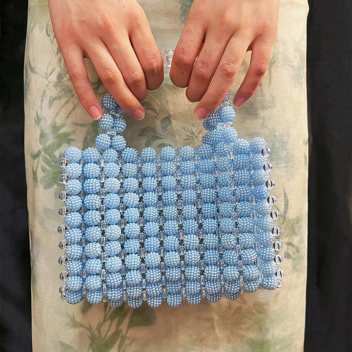 French Handmade Beaded Waxberry Beads Bag High Sense Niche Woven Dinner Party Handbag