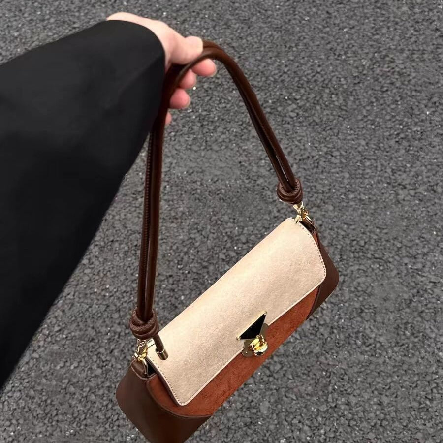 stylish shoulder bag, armpit baguette bag, women's designer shoulder hobo bag, exquisite square bag