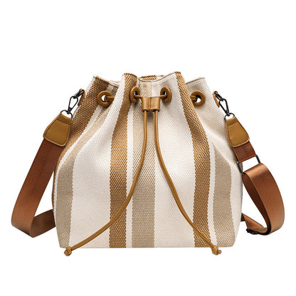 Elegant Canvas Women's Bags Crossbody – Fashionable Shoulder Bucket Bag, Vintage Small College Portable Tote hobo