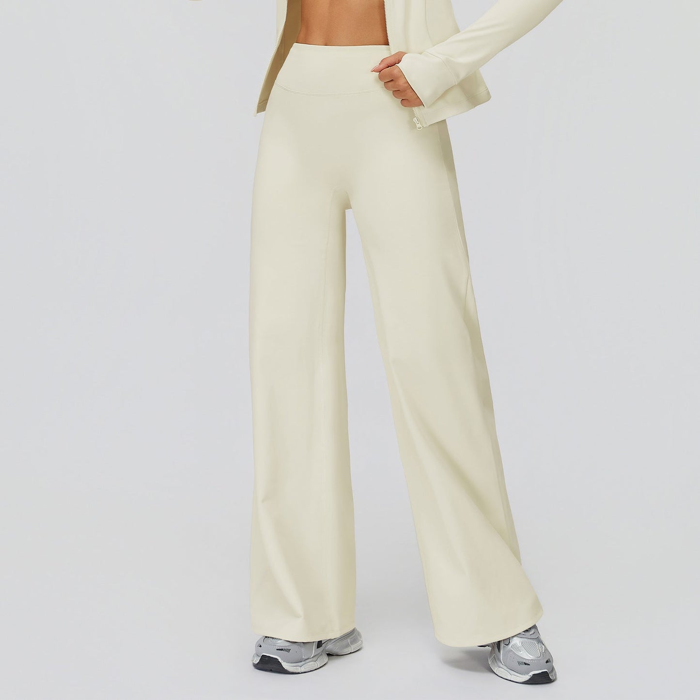 Casual Trousers Fleece-Lined Keep Warm High Waist Wide Leg Pants Outdoor Sports Running Wide Leg Pants Women