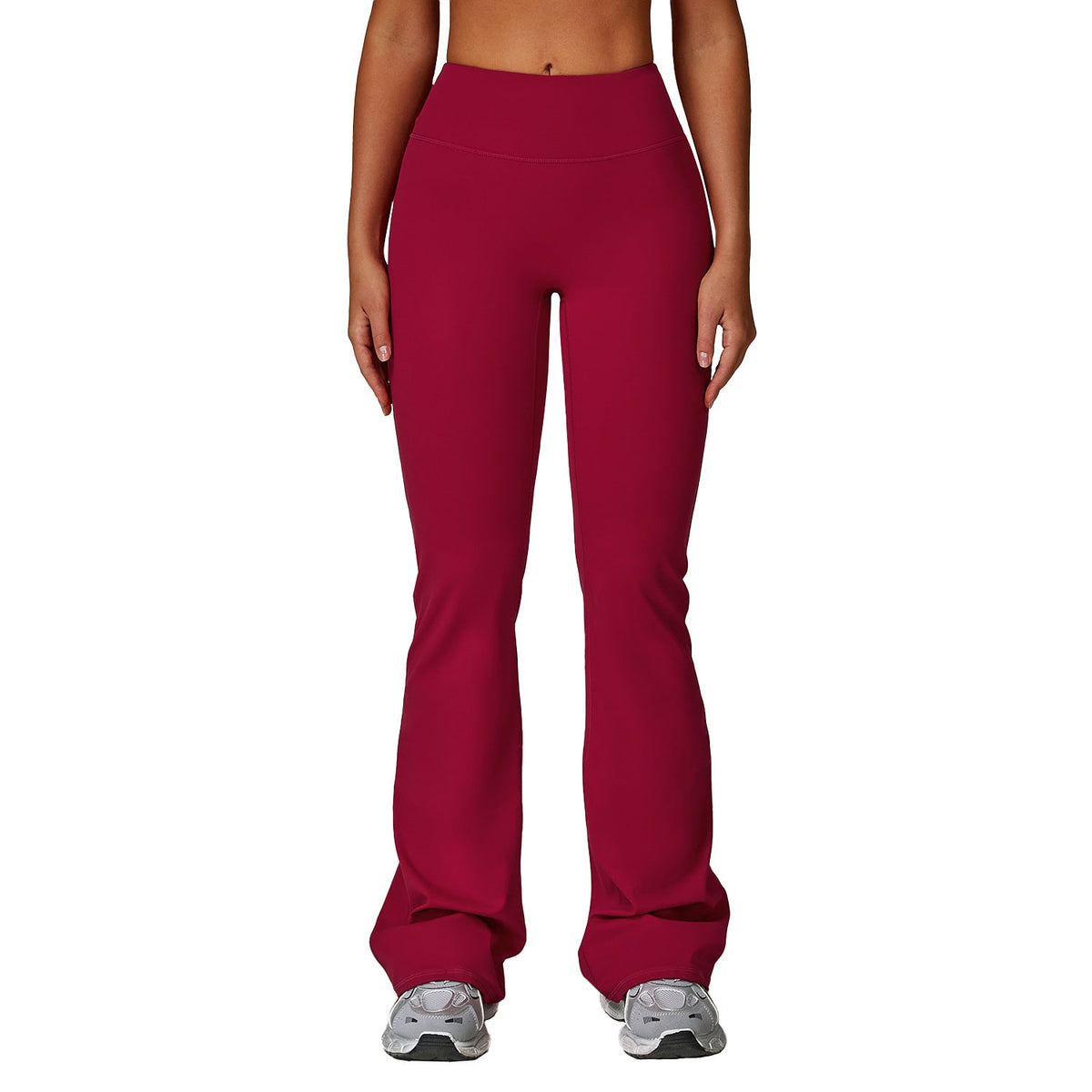 Sollinarry Brushed High Waist Yoga Trousers Tight Wide Leg Bell Bottoms Running Sports Fitness Bootcut Trousers
