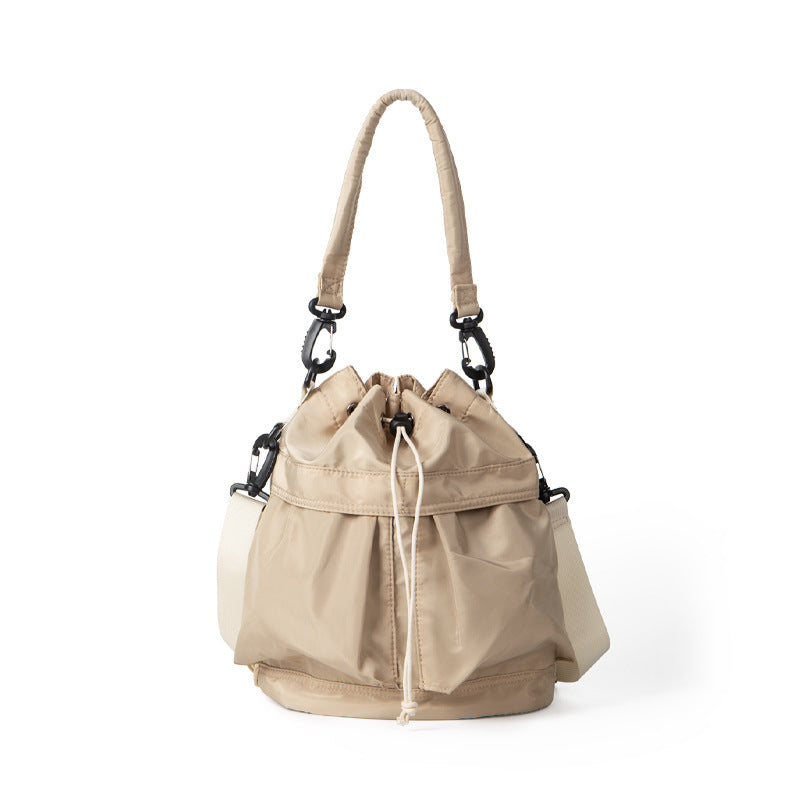 Oxford cloth pleated shoulder bag, bag women's leisure commuter hobo bag, large capacity Crossbody bag, bucket bag