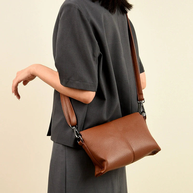 Western Style Soft Leather Women's Crossbody Bag | Fashion Small Square Shoulder Bag (Commuting & Casual Handbag)