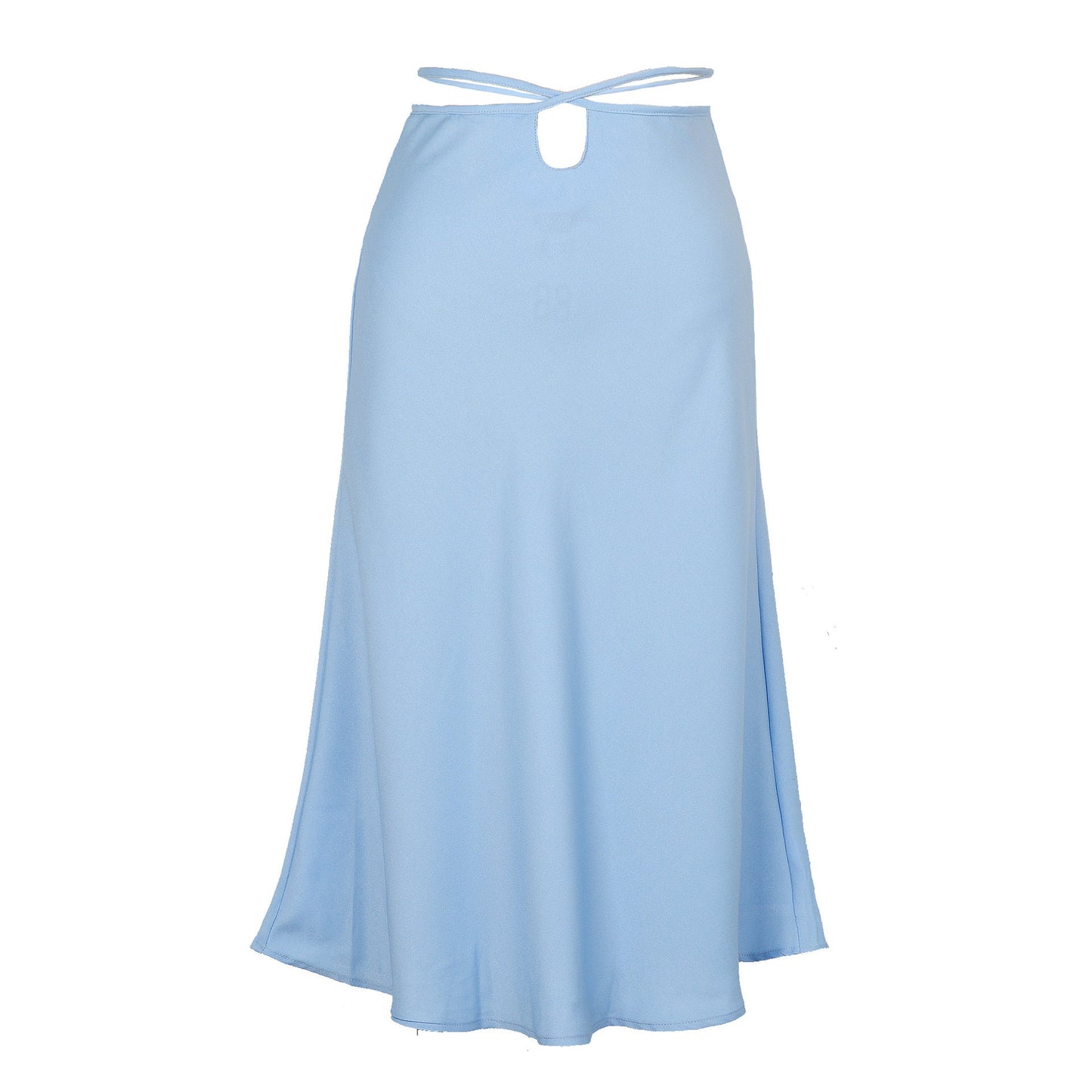 Spring Summer Solid Color Zipper Skirt Fashionable Simple Sexy Lacing Navel-Exposed Women Clothing Skirt