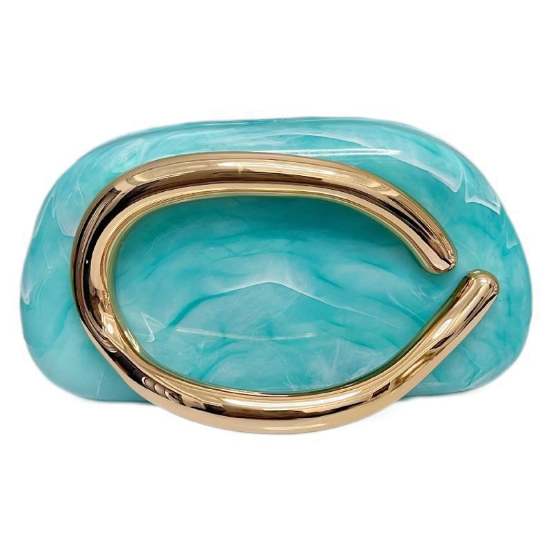 Metal Strip Decorative Design Box Cocktail Clutch Luxury High Sense Evening Bag Dress Garment Bag
