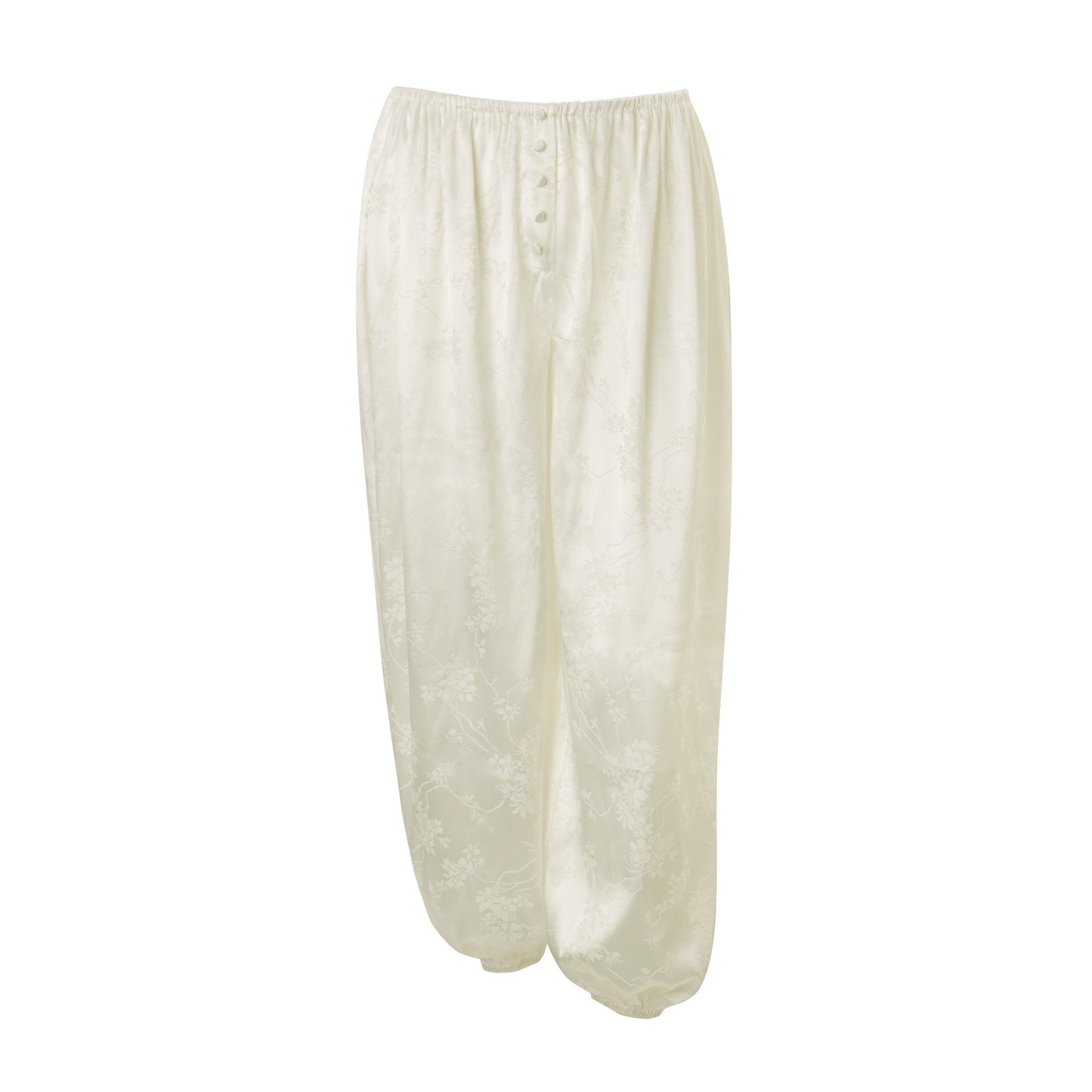 Women Clothing Summer Puff Sleeve Short Wrapped Chest Hollow Out Cutout Top Embroidered Trousers Set for Women