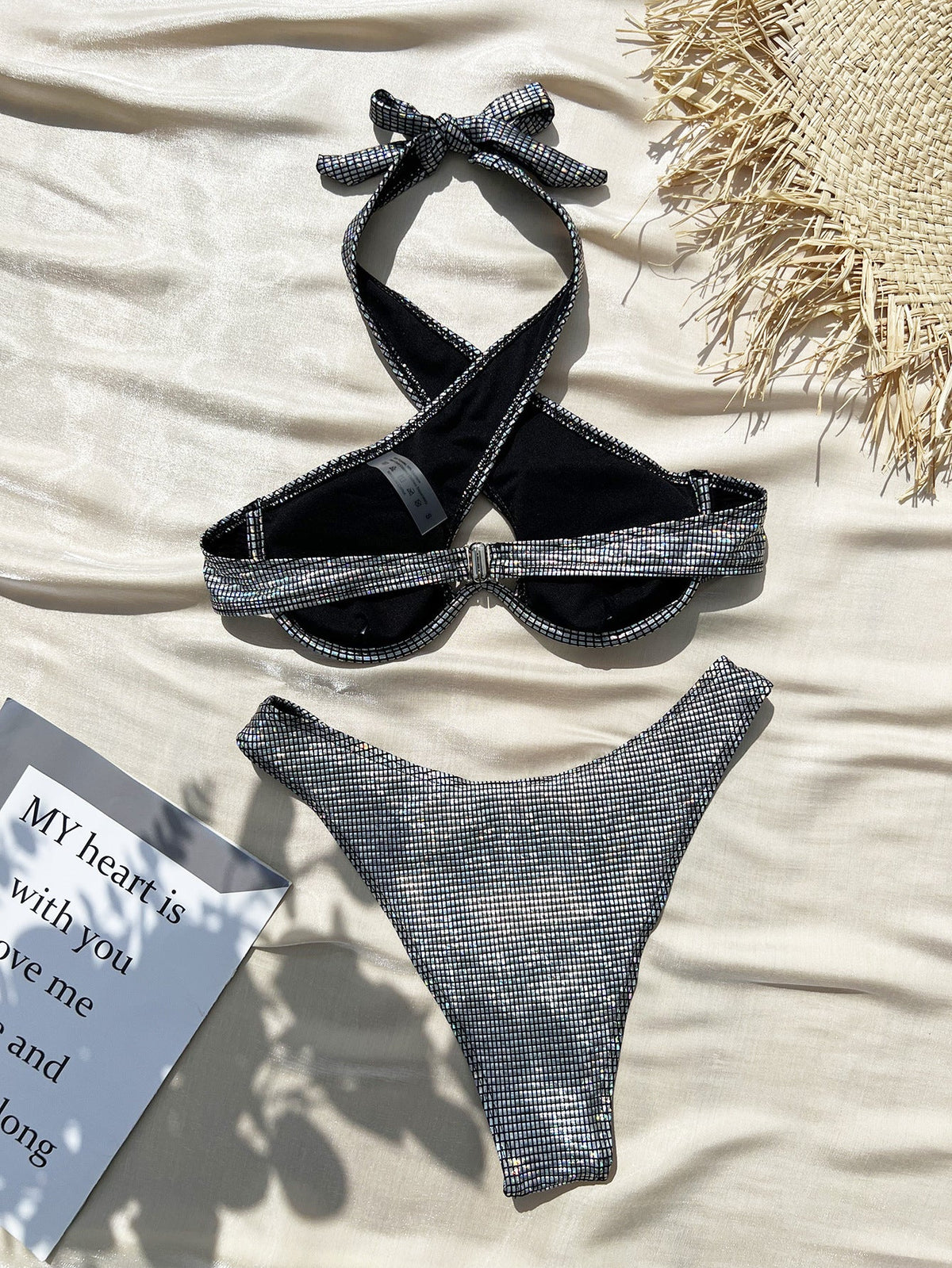 Women Seperated Swimwear Sexy Bronzing Steel Bracket Bikini Swimsuit Bikini