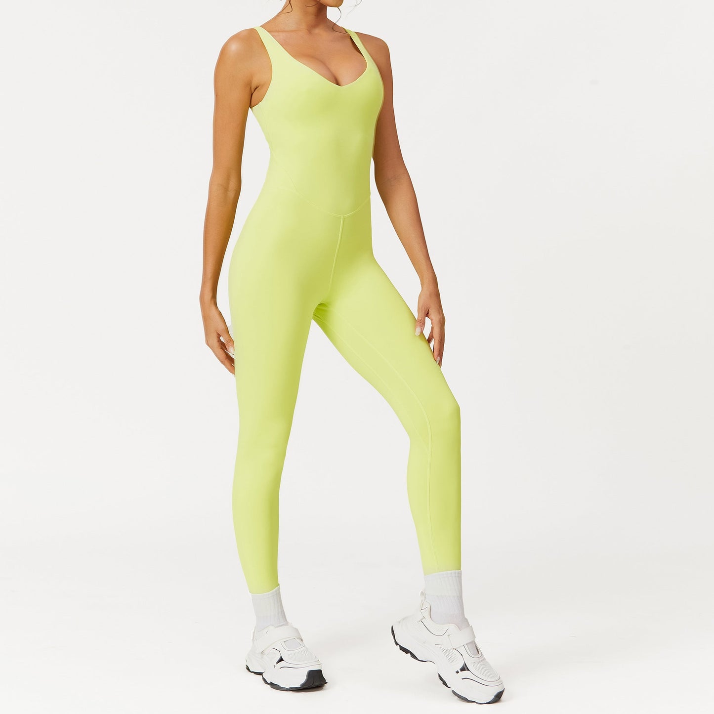 Nude Feel Beauty Back Yoga Jumpsuit Yoga Clothes One Piece Sports Fitness Tight Jumpsuit