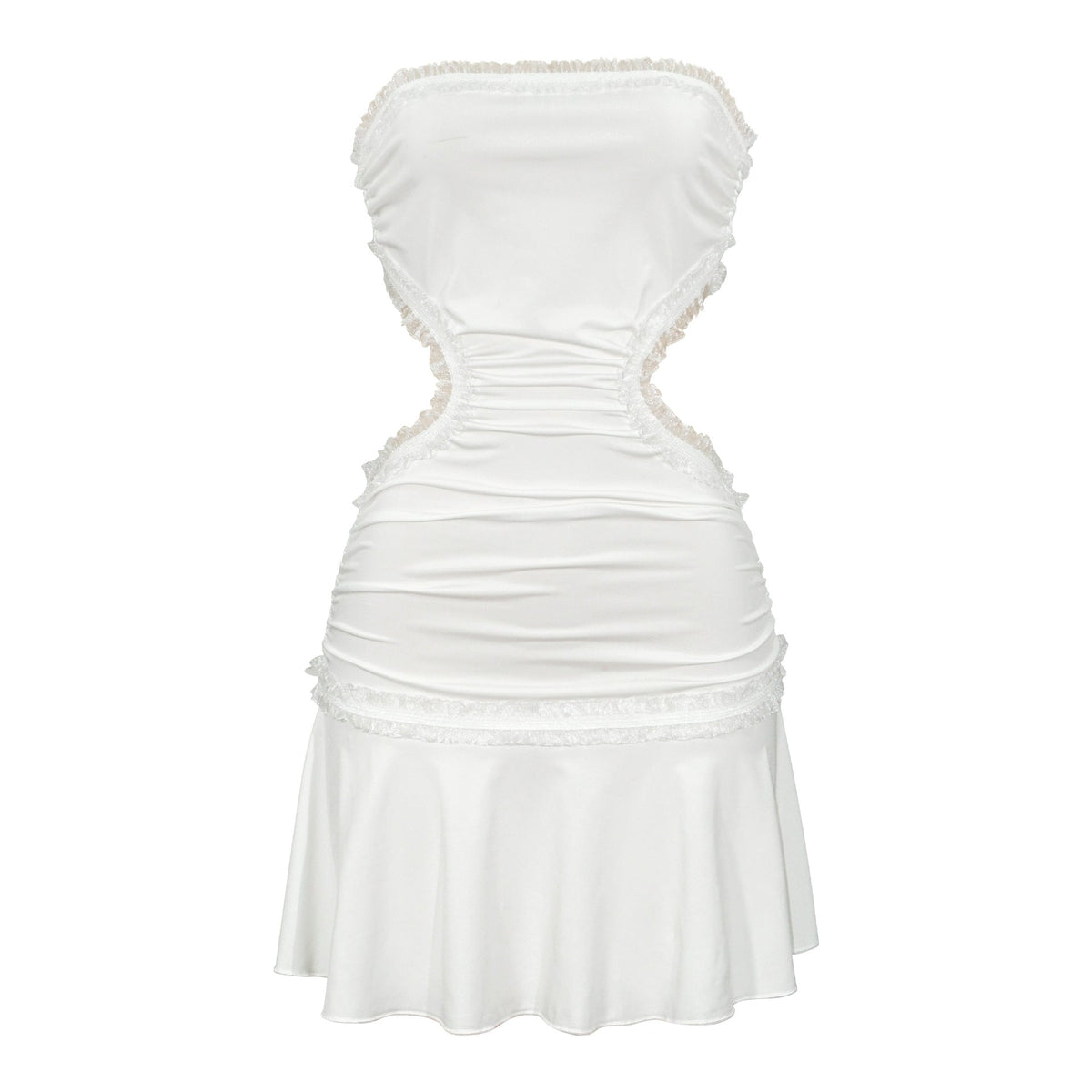Backless Dress Sexy Trend Lace Splicing Sling Cropped Outfit Short Dress