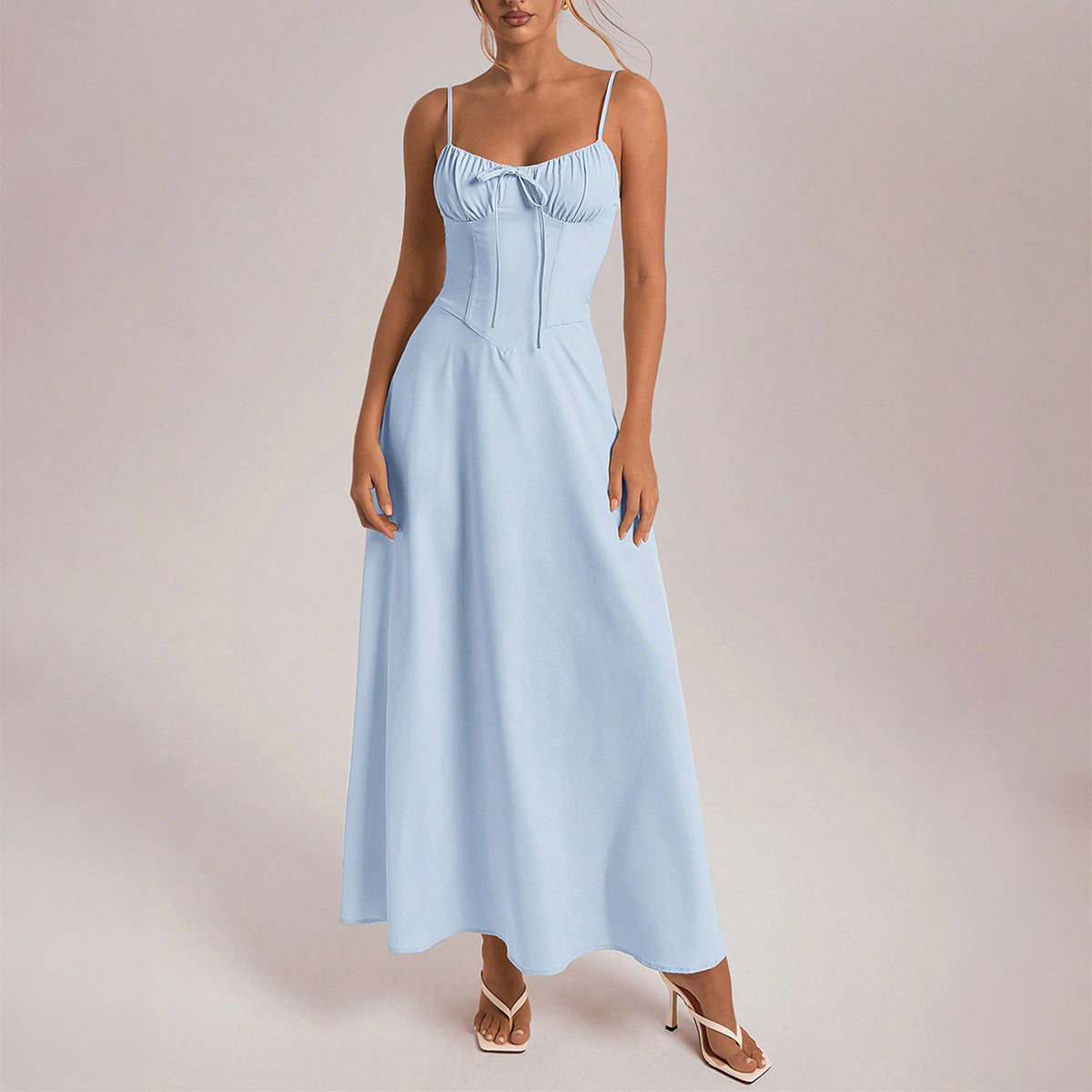 Elegant Evening Dress Short Sleeve Solid Color Dress Women Clothing Autumn Winter