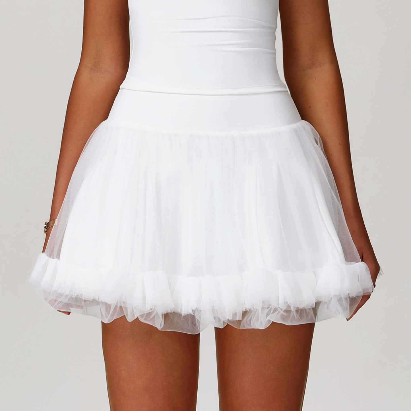 Sollinarry Summer Anti Exposure Base High Waist Tennis Skirt Casual A line Skirt Mesh Sports