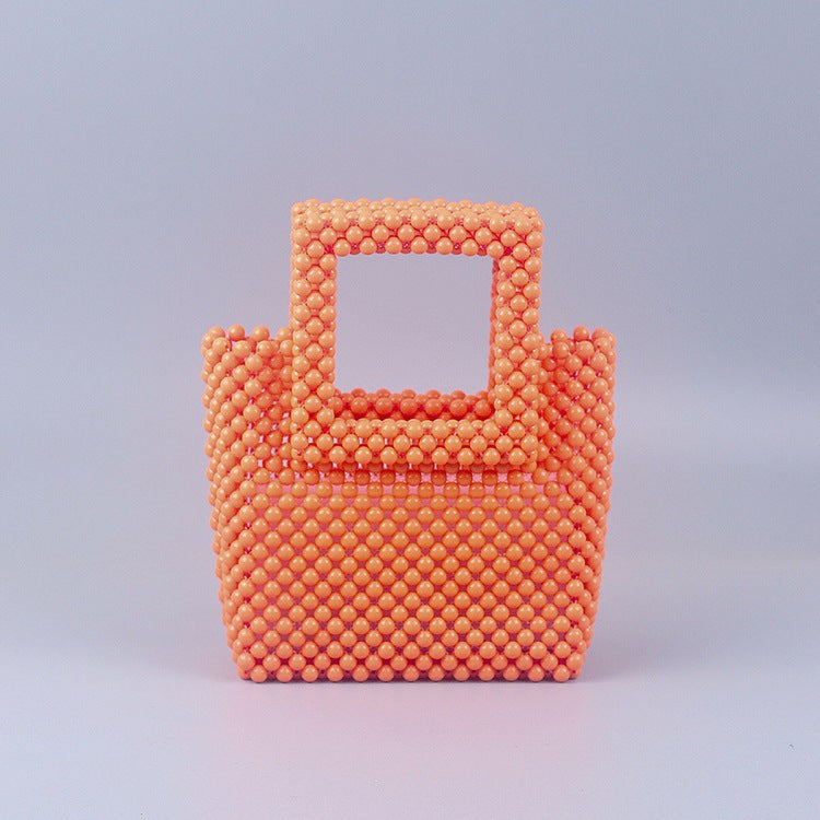 Popular Acrylic Hand Woven Color Square Clutch High Quality Lightweight Ladies Bag