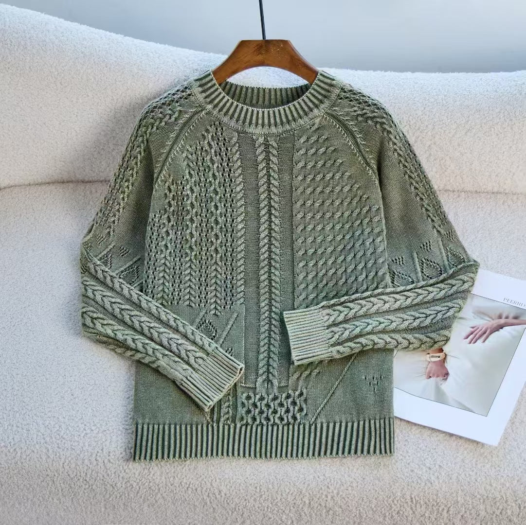 Round Neck Twisted Autumn Winter Women Loose Bottoming Shirt Thick Pullover Women Sweater