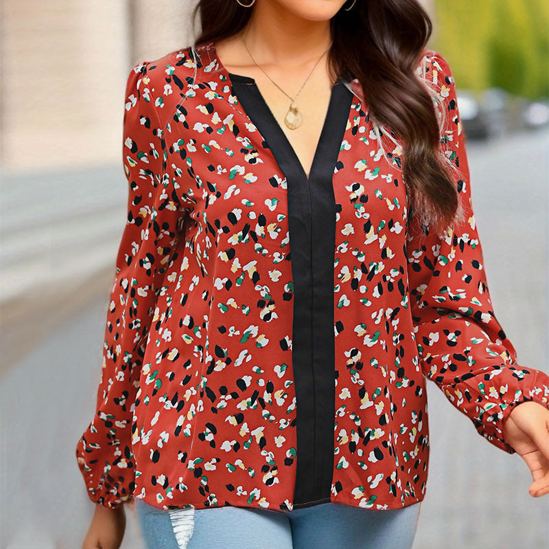 Autumn Women Clothing Long Sleeve Red Shirt for Women