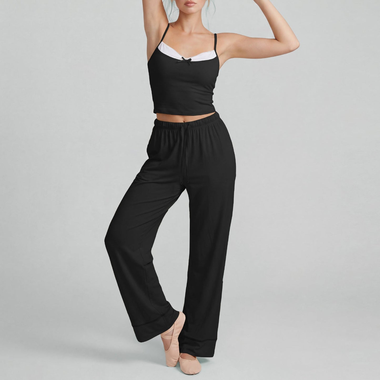 Chest Pad Yoga Vest Summer Gym Training Clothes High Elastic All Match Wide Leg Pants Sports Two Piece Sets