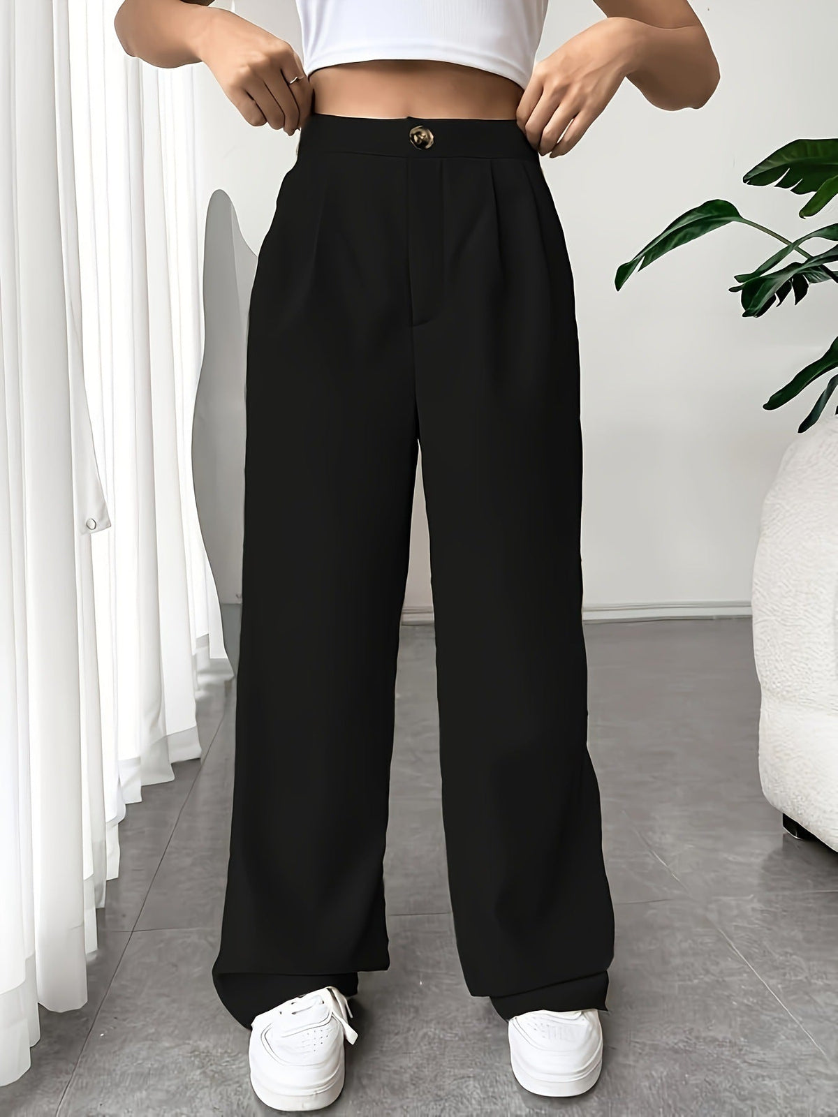 Autumn Winter tailored trousers Women High Waist Drooping Loose Straight Slimming Casual Mop Pants