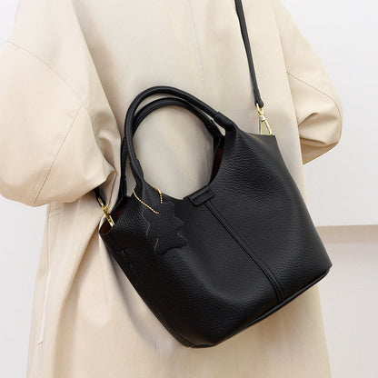 Bucket Bag Classic Simple Ladies Hand Bag Large Capacity Office Bag Women Casual Messenger Bag