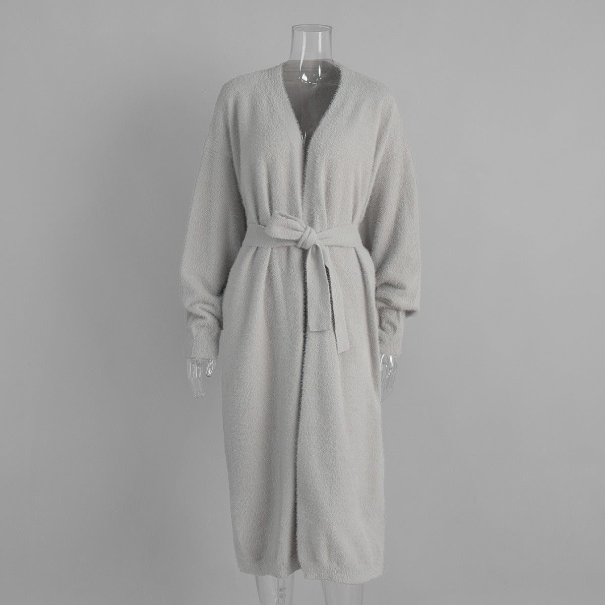 Mink Wool Knitted Sweater Cardigan Autumn Winter Lengthened Mink Velvet Cardigan Robe Idle Loose Sweater