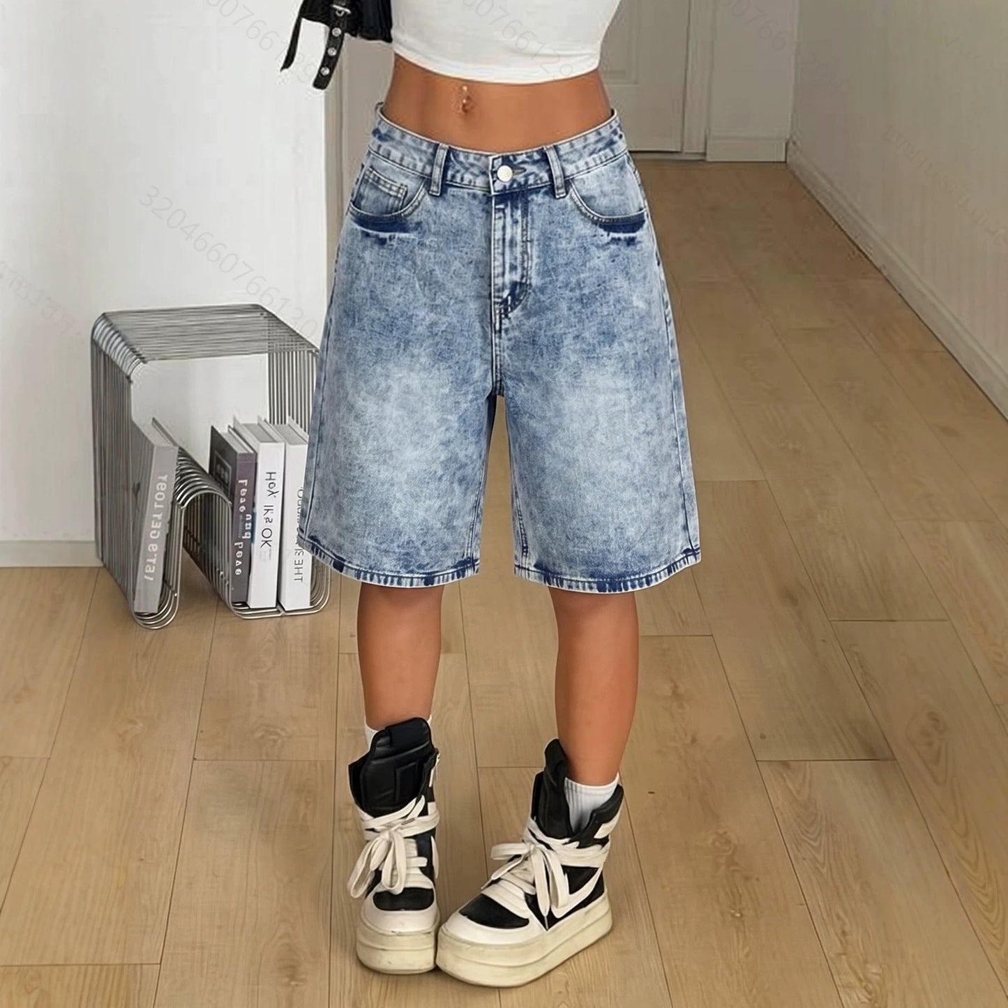 Summer Denim Shorts Women Trendy Casual All Matching Loose Shorts