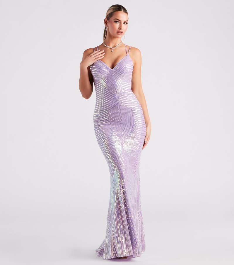 Sexy V Neck Sequ Floor-Length Evening Dress Elegant Cocktail Party Party Dress