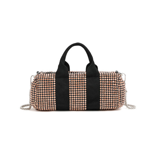 Cross Level Rhinestone Bag Women High Sense Rhinestone Encrusted Chain Pillow Messenger Bag All Matching