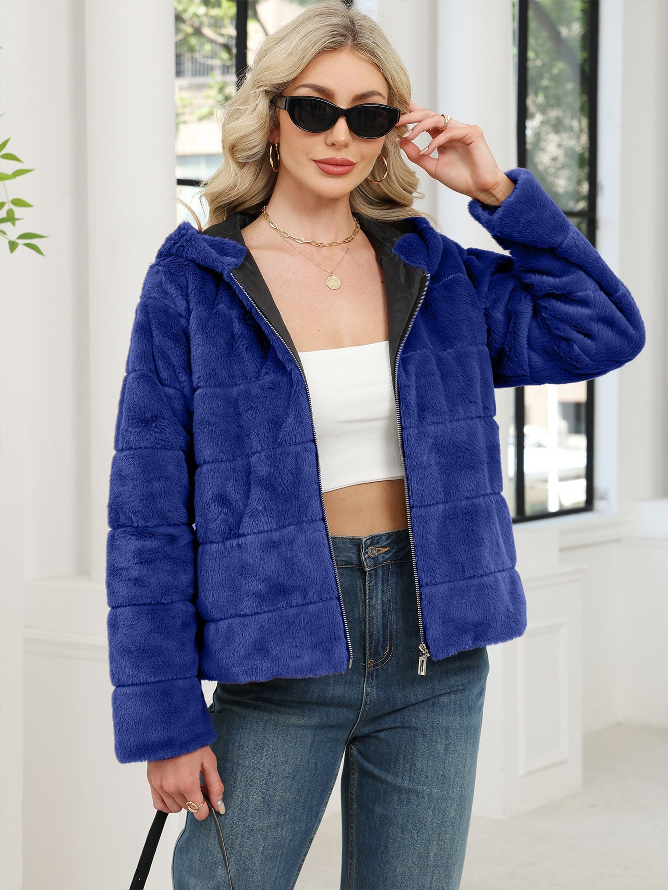Arrival Autumn Winter Warm Imitation Rabbit Fur Coat Women Faux Fur Jacket