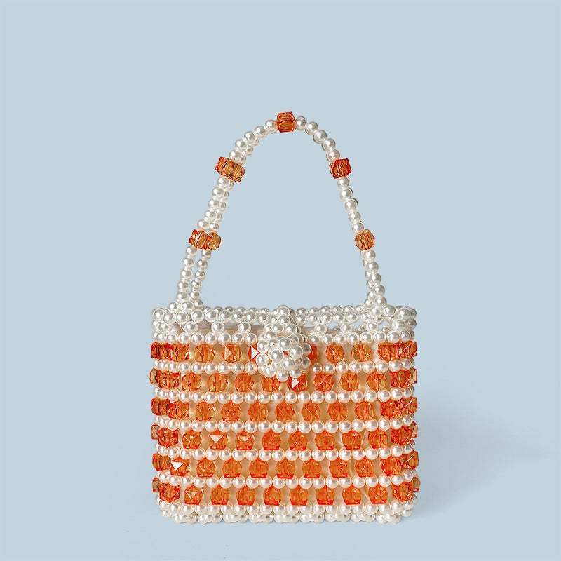 Exquisite Texture Small Bag Western Handmade Beaded Handbag Dopamine Color Beaded Bag Simple