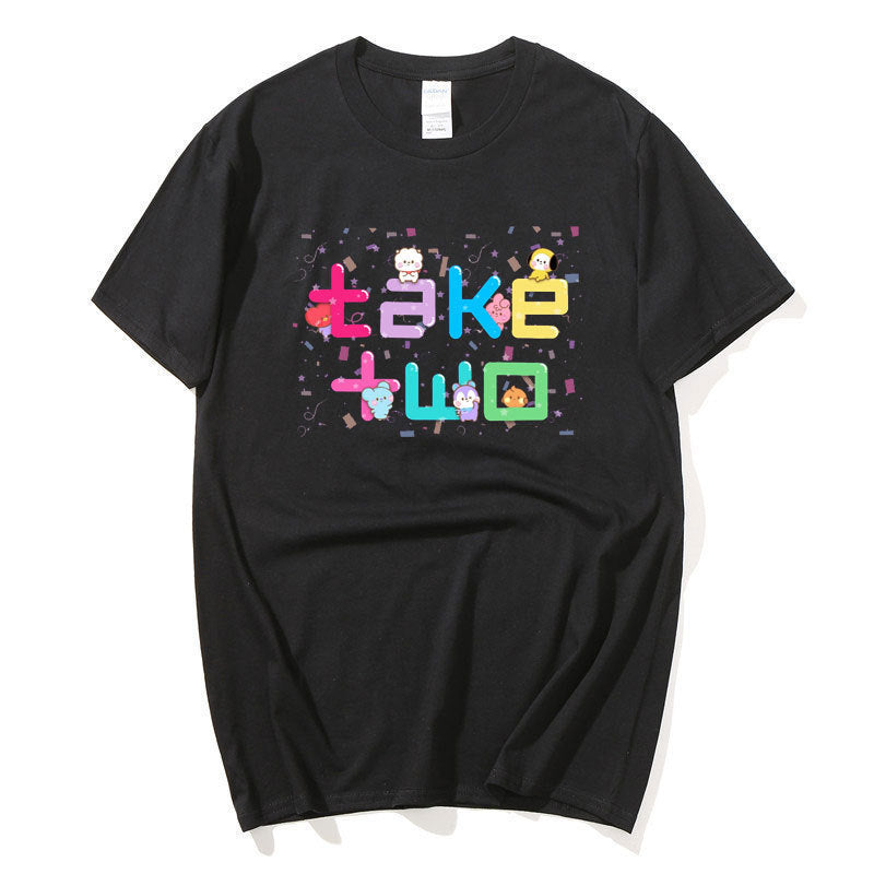 Letter Print Cotton T Shirt Fashion Brand Short Sleeve Tops Man Women Summer