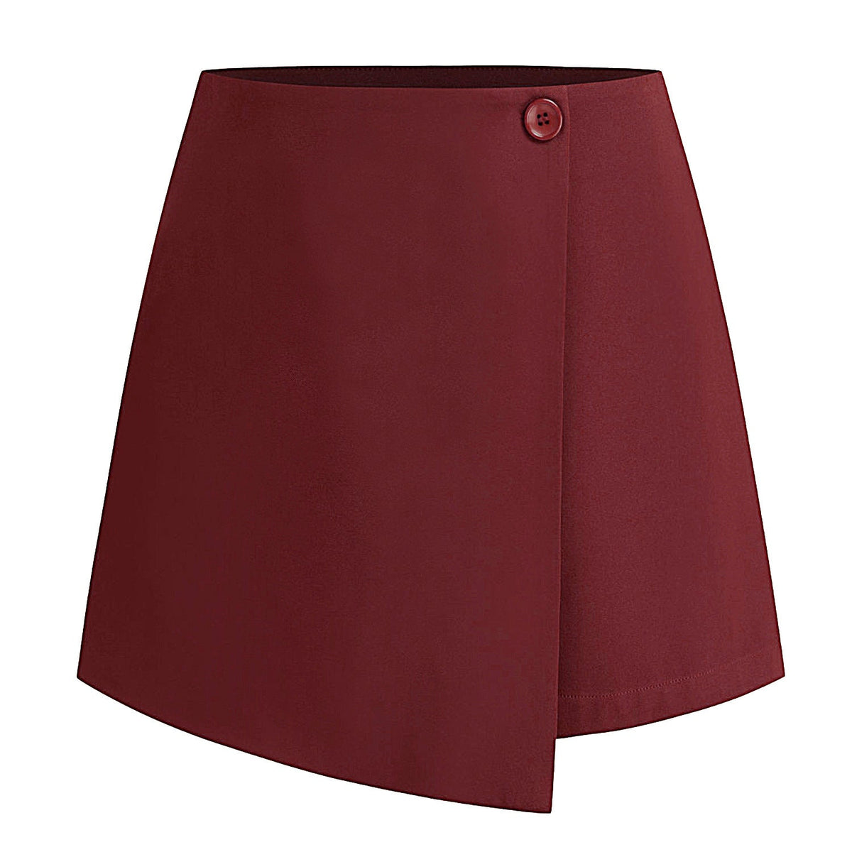 Women Clothing Irregular Asymmetric Stretch Pantskirt Summer High Waist Zipper Button Culottes for Women