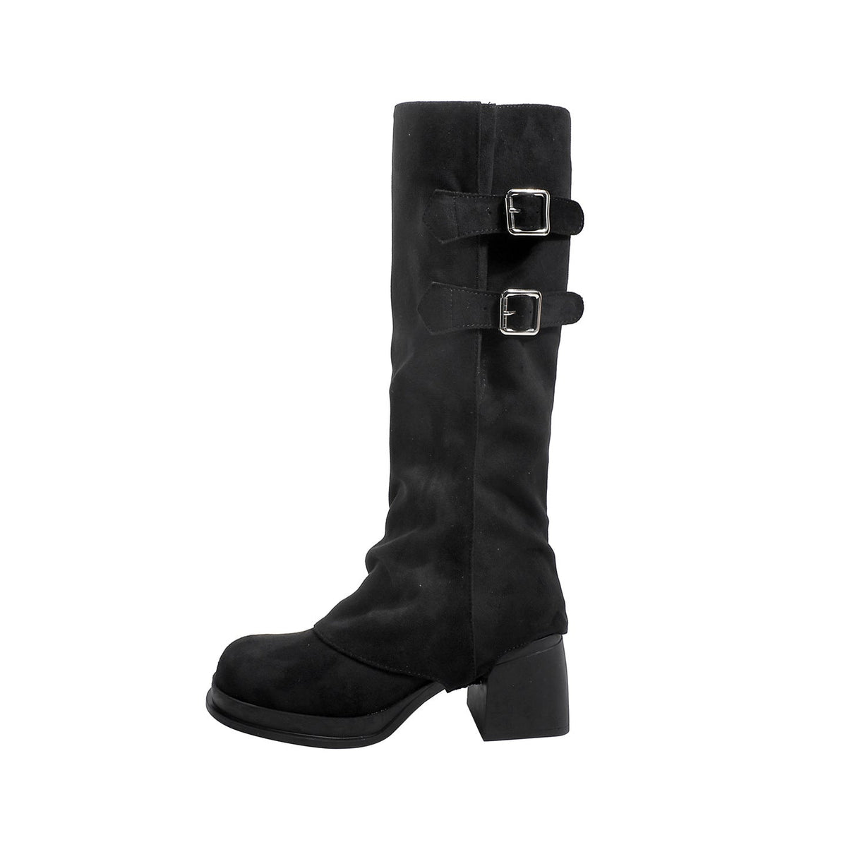 Two Way Wear Long Boots Autumn Winter Detachable Pile Boots Thick High Heel Platform High Leg Boot Retro Pantyhose Boots