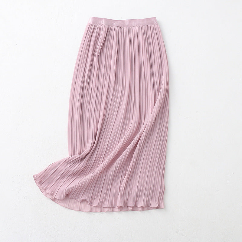 Spring Summer Wear Skirt Elastic Waist Korean A line Sheath Skirt Tulle Skirt Double Sided Wear Skirt