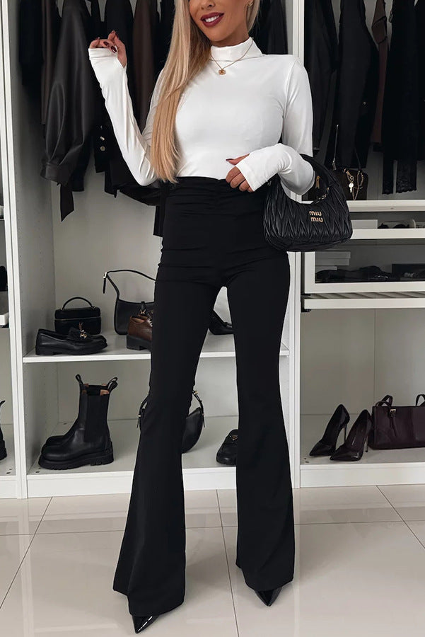 Hip Lift Belly Shaping Slimming High Waist Flared Pants Trousers