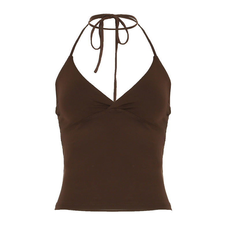 Summer Women Clothing Sleeveless Sexy Camisole Deep V Plunge neck Sexy Sexy Short Vest