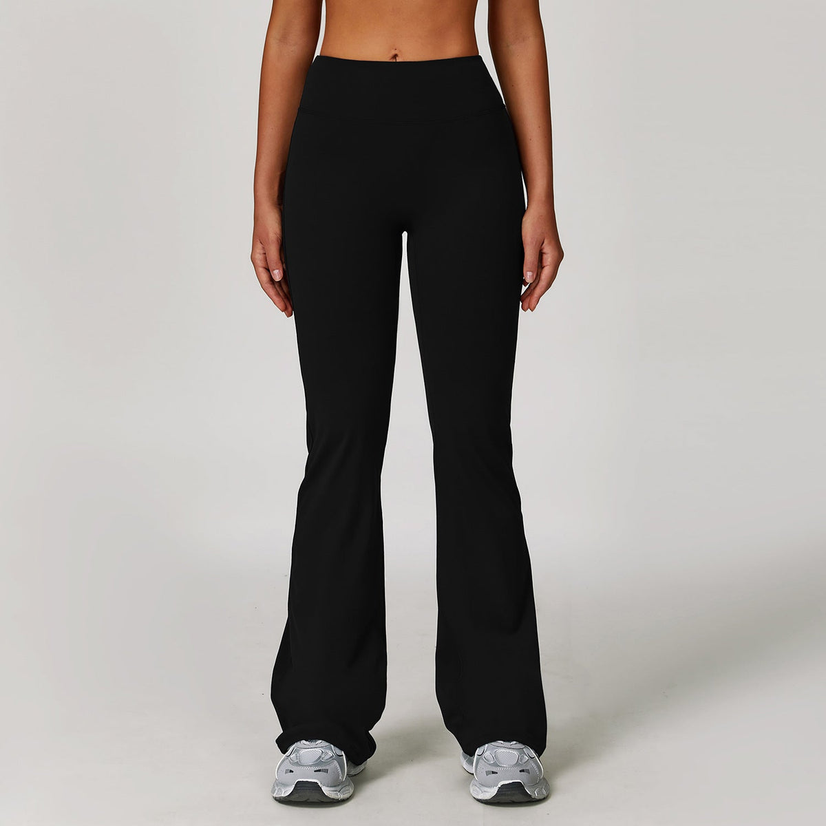 Sollinarry Brushed High Waist Yoga Trousers Tight Wide Leg Bell Bottoms Running Sports Fitness Bootcut Trousers