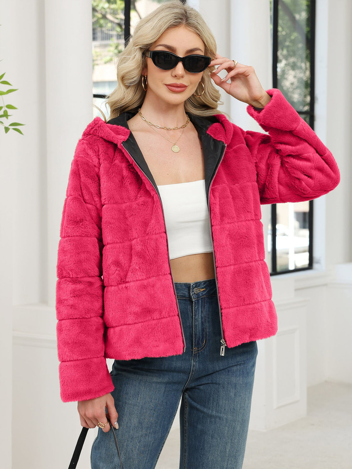 Arrival Autumn Winter Warm Imitation Rabbit Fur Coat Women Faux Fur Jacket