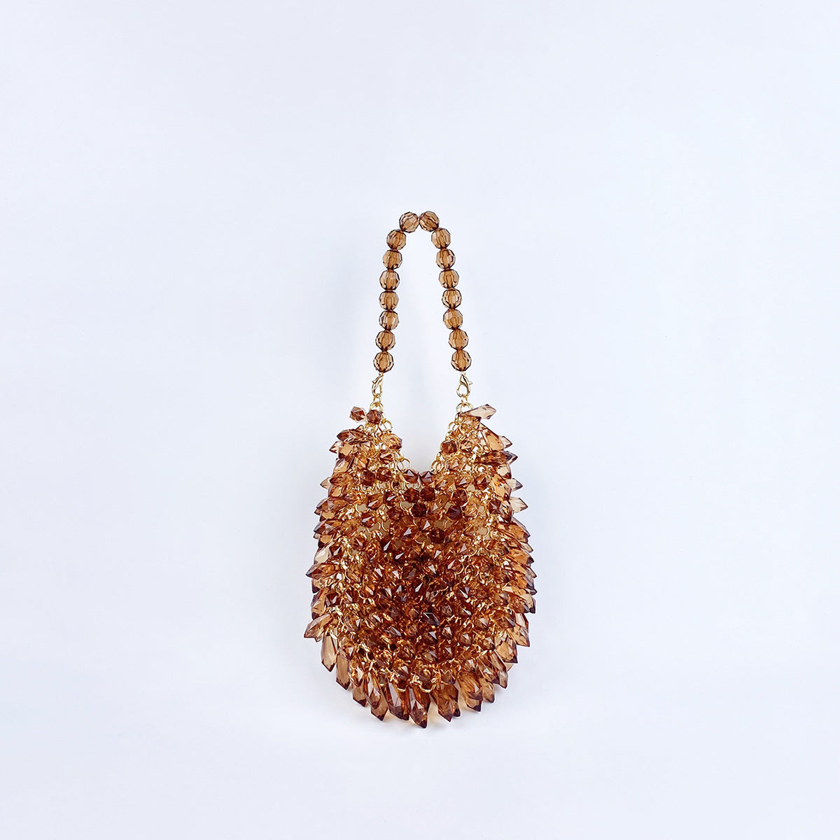 Niche Handmade Acrylic Solid Color Beads Women Portable Water Drop Bag High Sense Dinner Bag