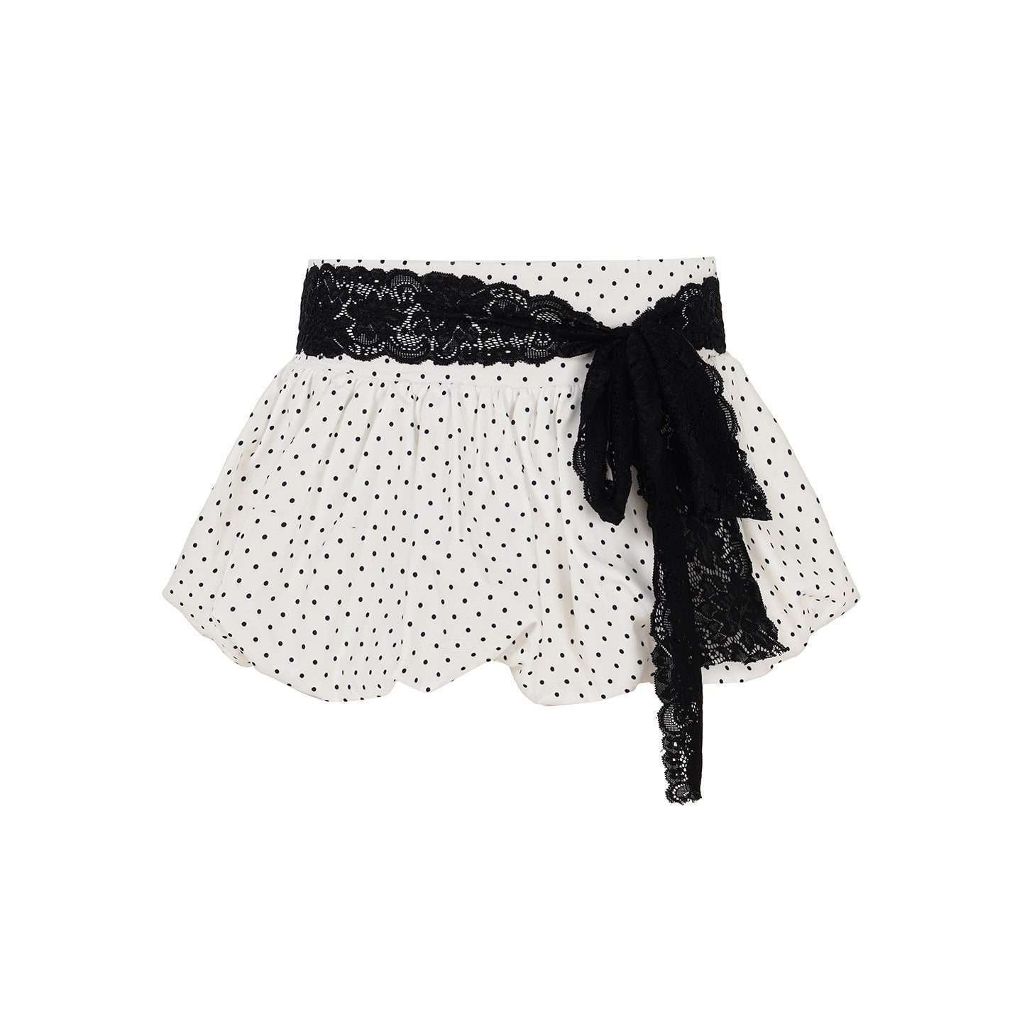 Street Women Clothing Polka Dot Lace Lace up Bud Skirt Sexy All Match A line Skirt
