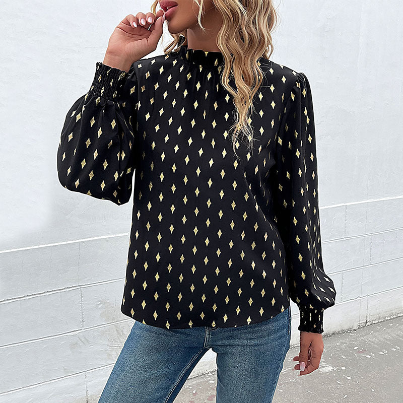 Autumn Clothing Long Sleeve Bronzing Shirt Women