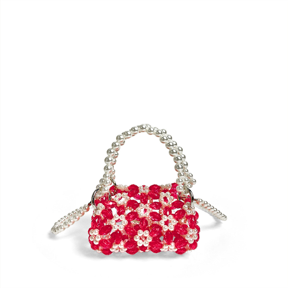 Handmade Woven Children Bag Women Cute Acrylic Beaded Love Lipstick Pack Mini Girl Small Handbag